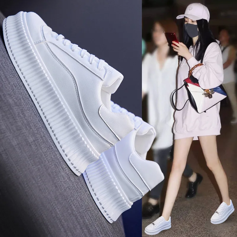 Кроссовки женские на платформе Вулканизированная подошва без шнуровки