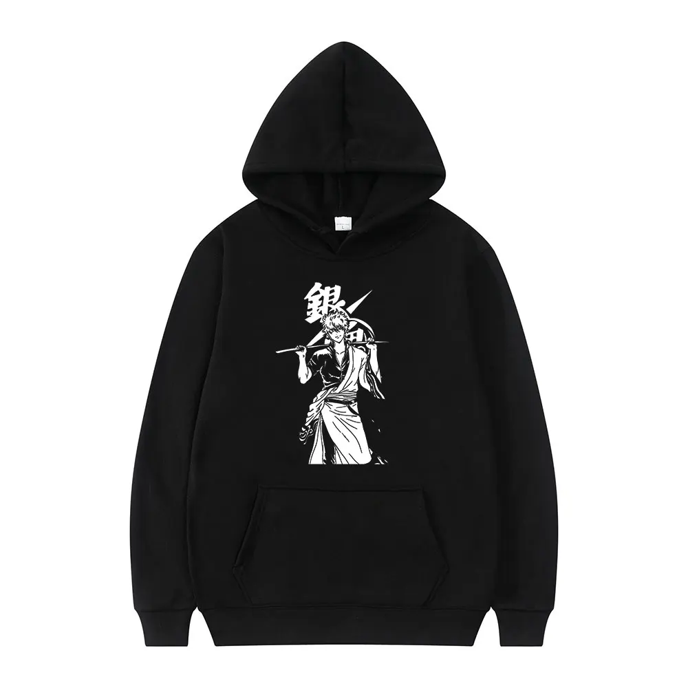 

Gintama Anime Sakata Gintoki Kagura Harajuku Personality Comic Print Winter Long Sleeve Casual Loose Man Sports Hoodie Trend