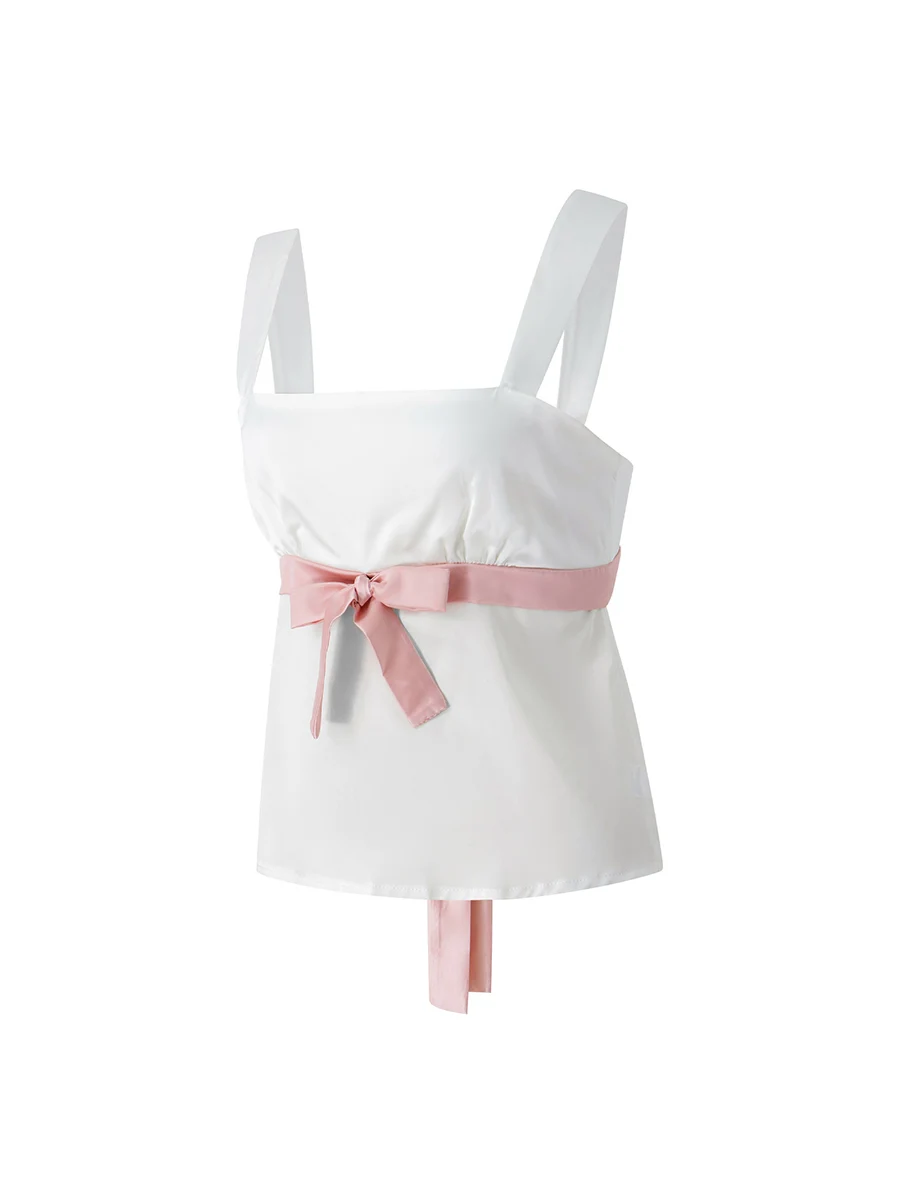 Майка женская атласная шелковая на завязках облегающий топ без рукавов базовая