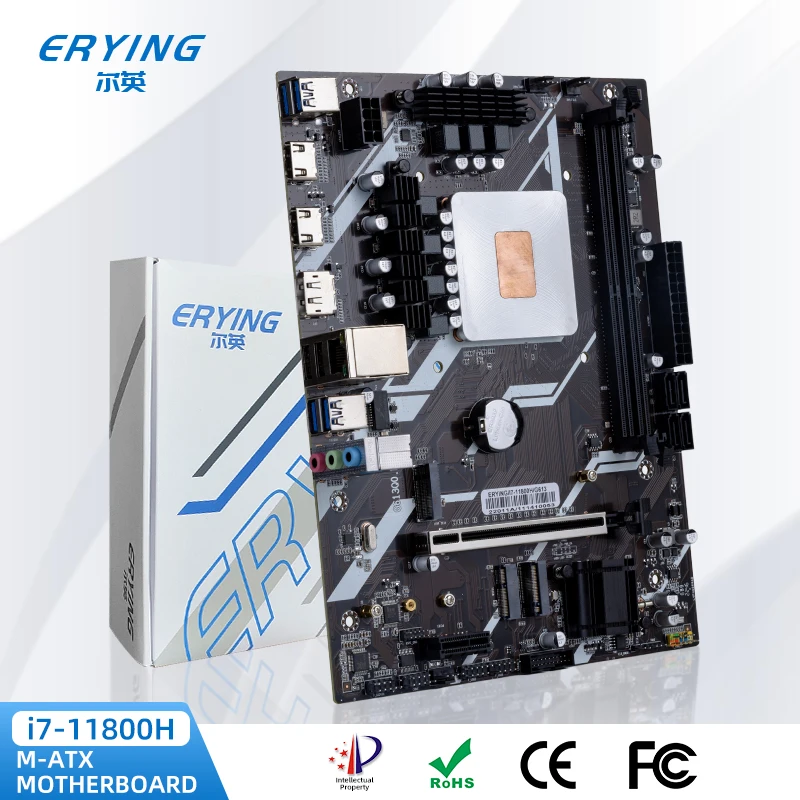 

ERYING Gaming PC Desktops Motherboard Set with Onboard CPU i7 11800H SRKT3 I7-11800H 2.3GHz 8C16T HM570 Chipset DDR4 Computers