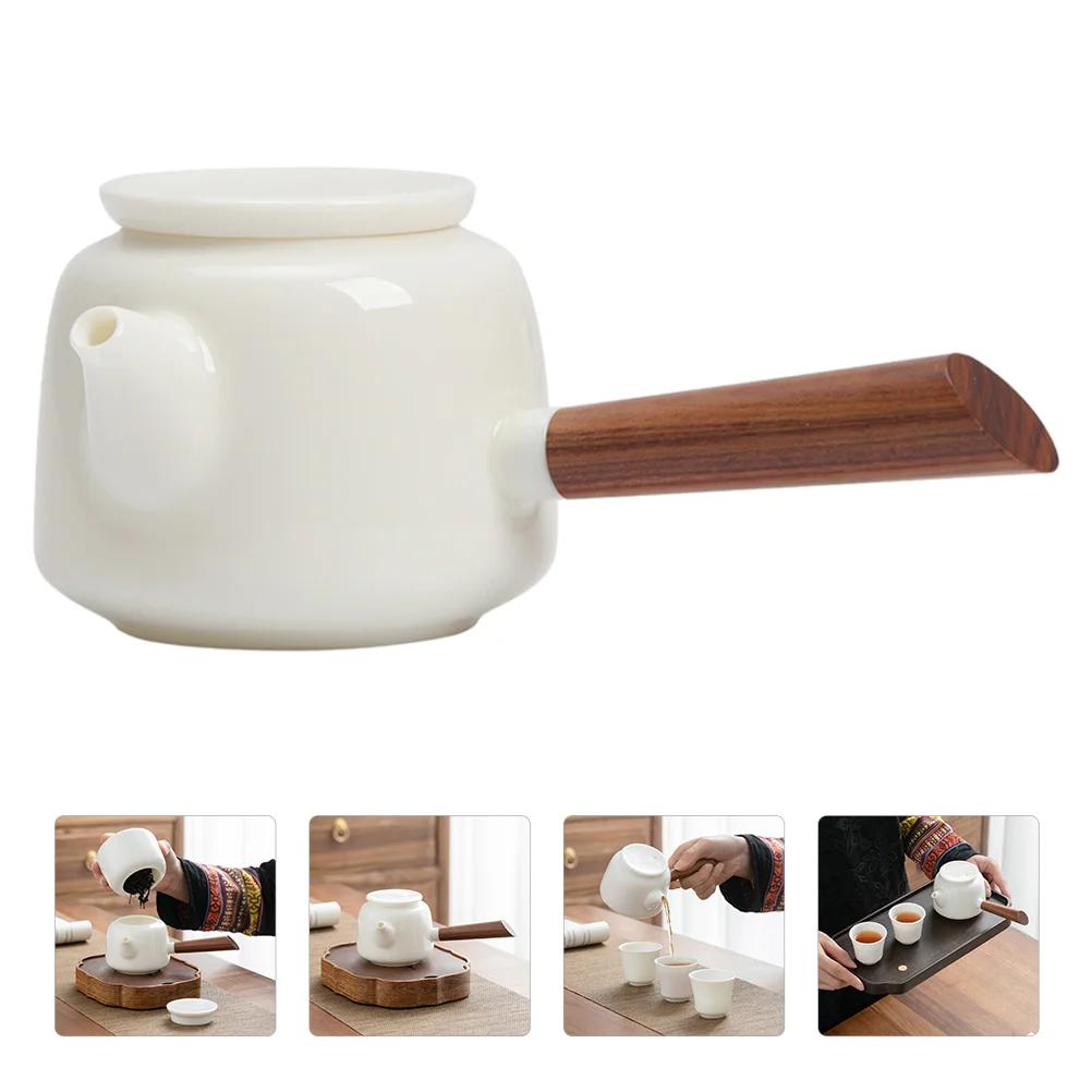 

1 Set Wooden Handle Teapot Kung Fu Teaware Heat-resistant Tea Pot Delicate Tea Kettle
