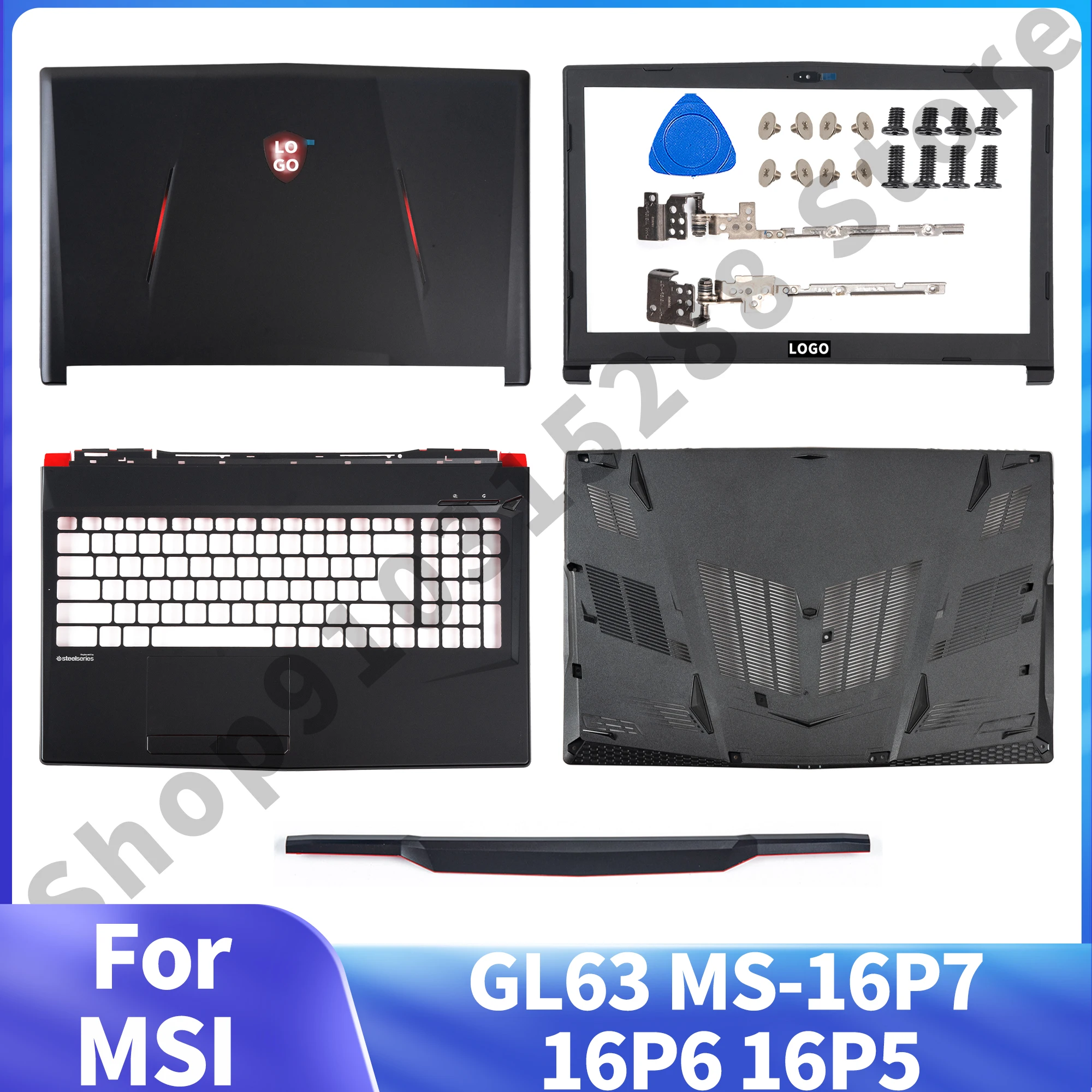 

Детали для ноутбука MSI GL63 MS-16P7 16P6 16P5, Новая задняя крышка ЖК-дисплея, передняя панель, подставка для рук, нижняя часть, элементы, чехлы для ноутбуков, замена