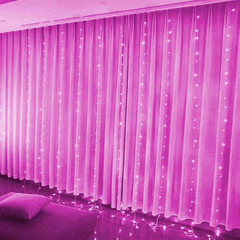 

Светодиодная Гирлянда-штора 6м/3м, 8 Режимов Освещения, Для Рождества, Свадьбы, Сада, Гостиной, Для Улицы/дома