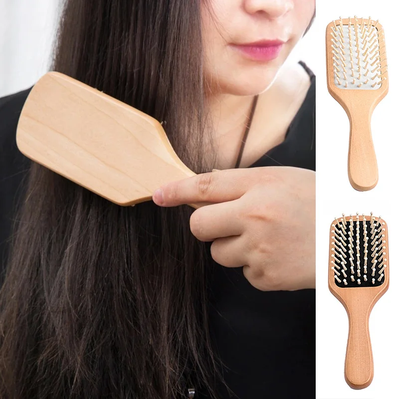 

Women Massage Bamboo Combs Anti-static Wooden Airbag Comb Comfortable Durable Tangling Curly Hair Reduce Hair Loss Styling Tool