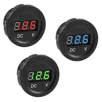 dc 12v car voltage gauge led display waterproof voltmeter digital round panel voltmeter compatible with vehicle motorcycle truck