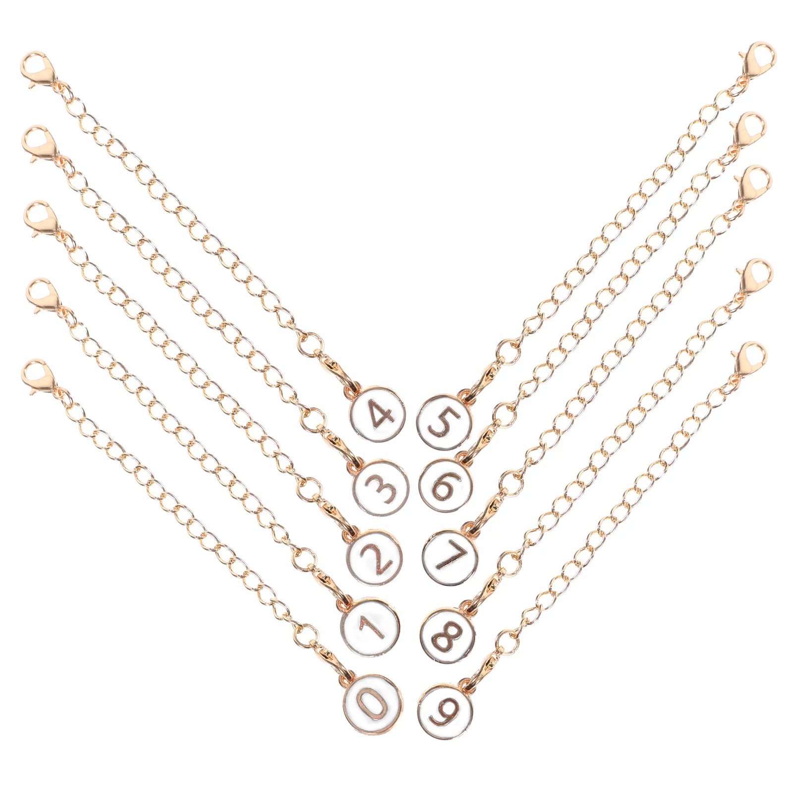 

10Pcs Number Charms Chain for Water Cup Handheld Water Bottle Number Charm Hanging Chain