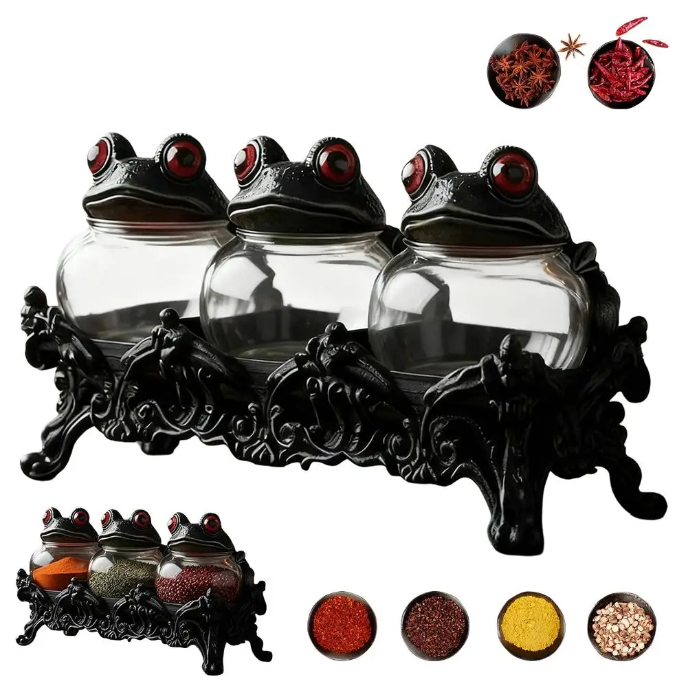 

Набор баночек для специй в форме лягушек 3 шт