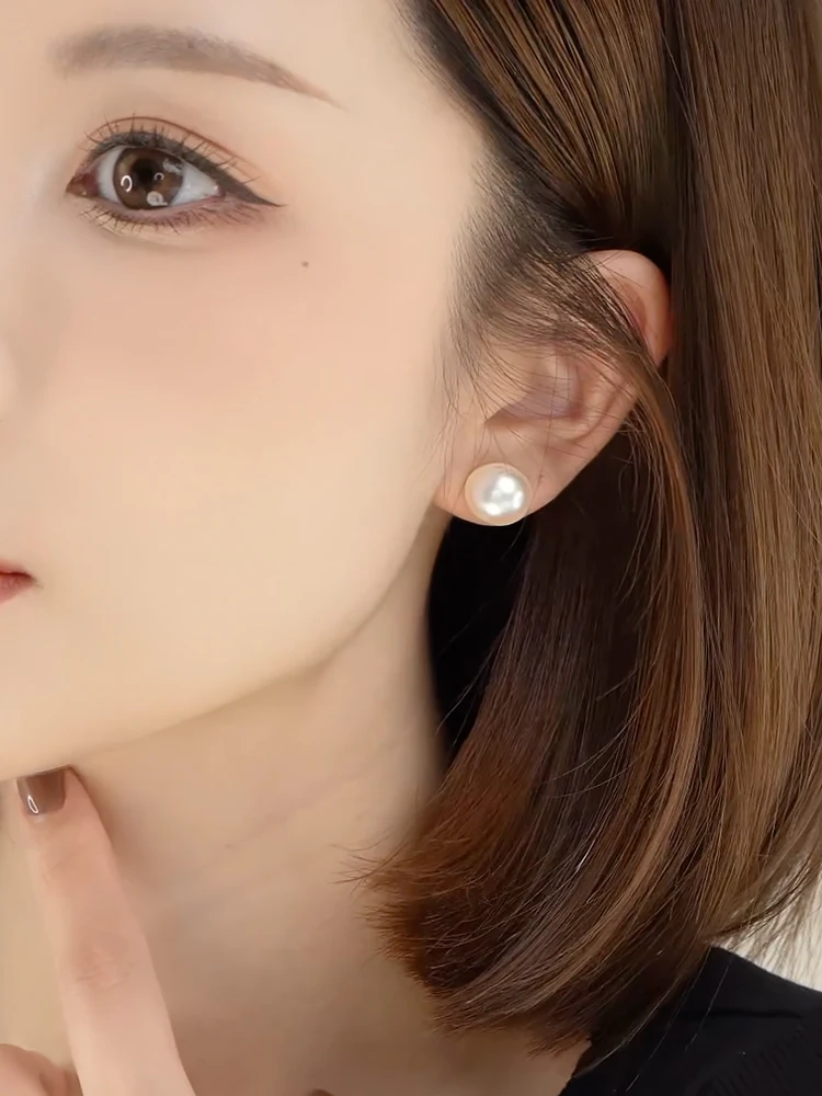 Mattib медный сплав имитация жемчуга белые модные плоские круглые сильные легкие