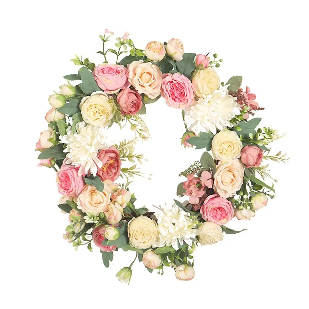 

Multiple Styles Silk Peony Artificial Flowers Wreaths Door Perfect Quality Simulation Garland For Wedding Home Party Decoration