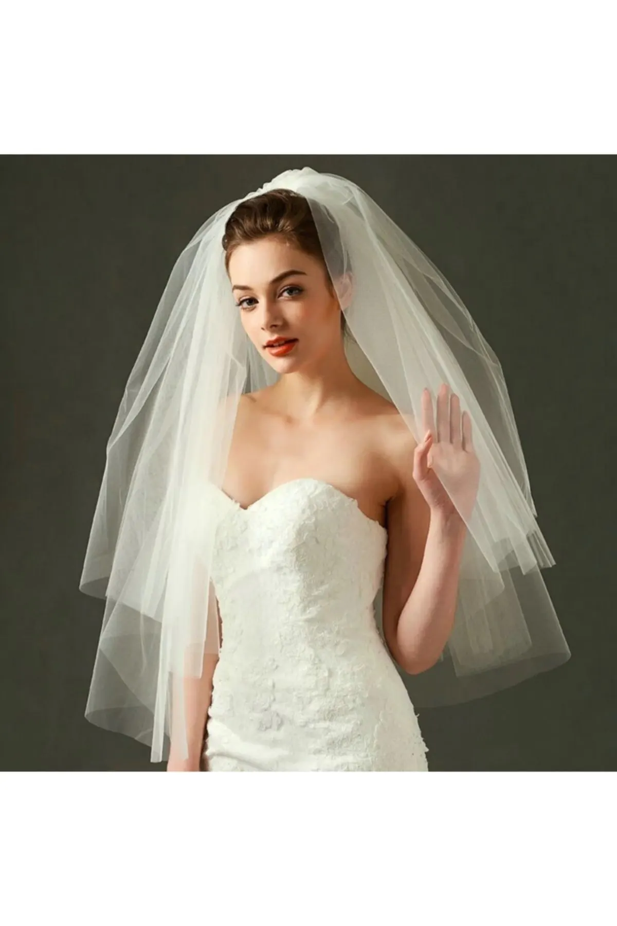 

Bridal Accessories Ecru Color Suitable For All Wedding Dresses 75 Cm 2 Layer Tulle Veil Wedding For Bride And Bridesmaids