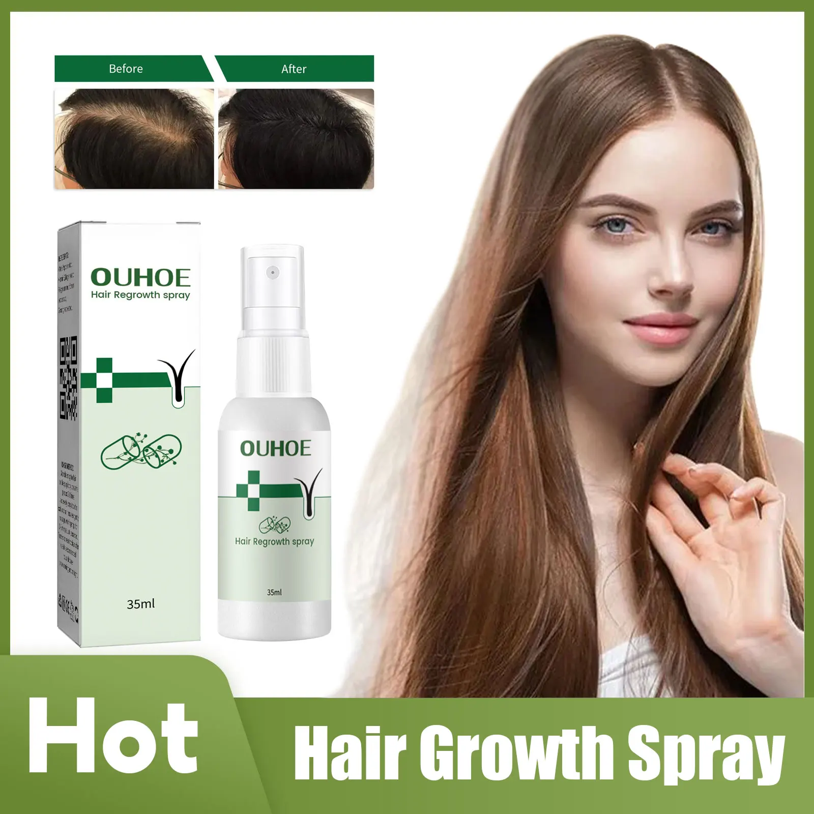 

Hair Regrowth Serum Spray Prevent Baldness Repairing Scalp Dry Damaged Promote Fast Grow Nourish Roots Hair Loss Treatment Spray