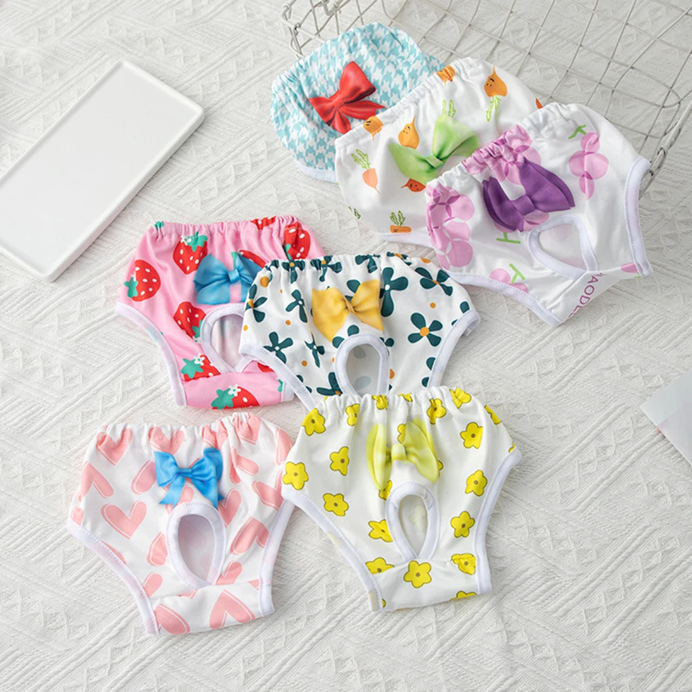 

Pets Female Dog Diaper Sanitary Physiological Pants Washable Pet Briefs Diapers Menstruation Underwear For Home Pets Supplies