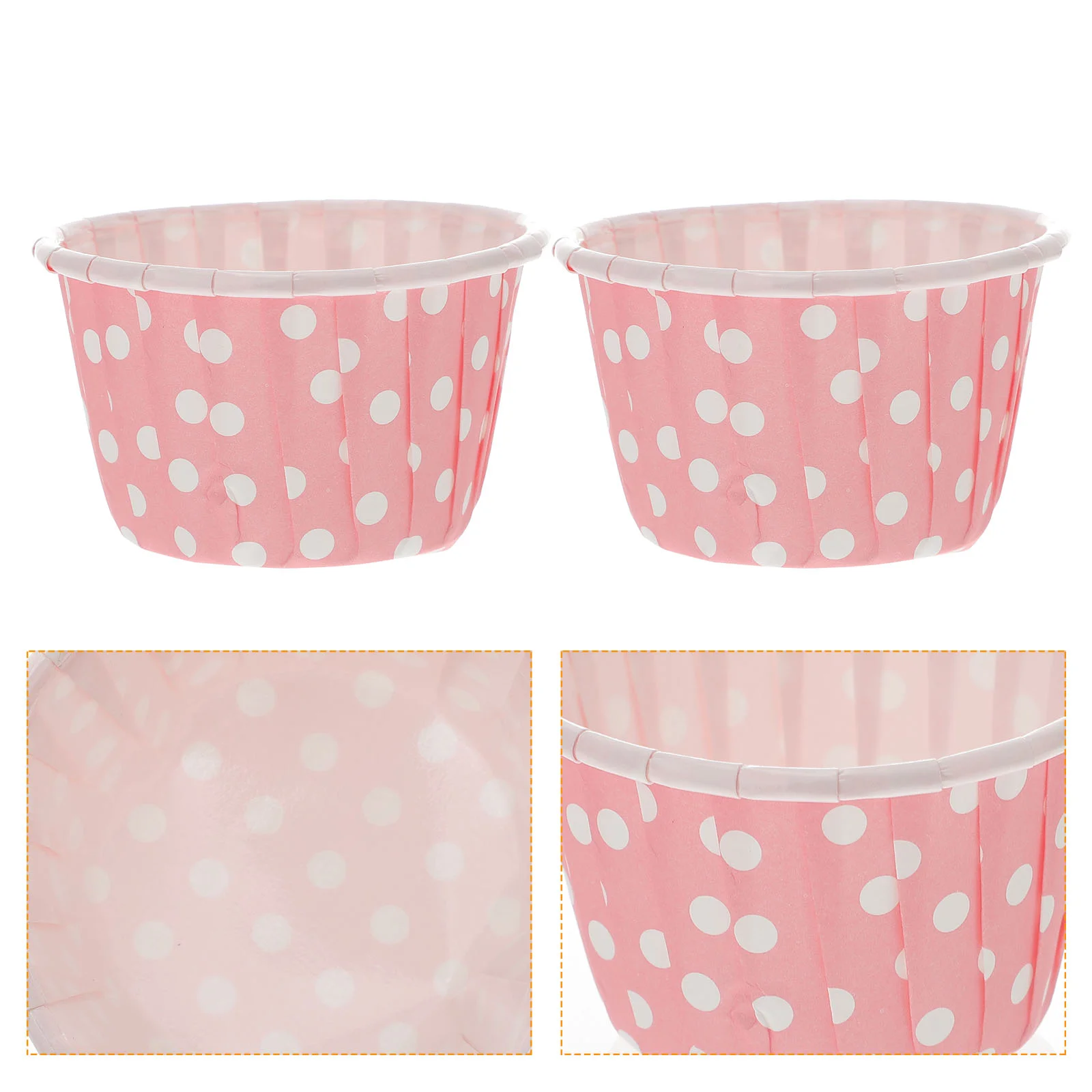 

50 Pcs Color Polka Dot Paper Yogurt Cups 10 Oz Bowls Ice Cream Go Food Containers Lids Sundae Disposable Dessert Bar Meal Prep
