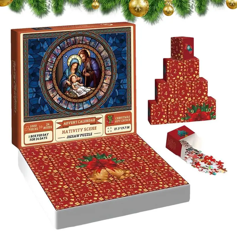 

Nativity Scene Puzzle Advent Calendar Portable 24 Days Of Nativity Christmas Advent Calendar Christmas For Kids Great Gifts