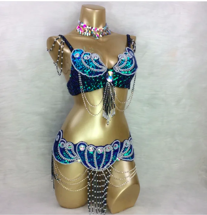 

belly dance costume set 2pc Woman costume festival clothing skirt sets adults dance wear 2022 oriental dance rave outfit