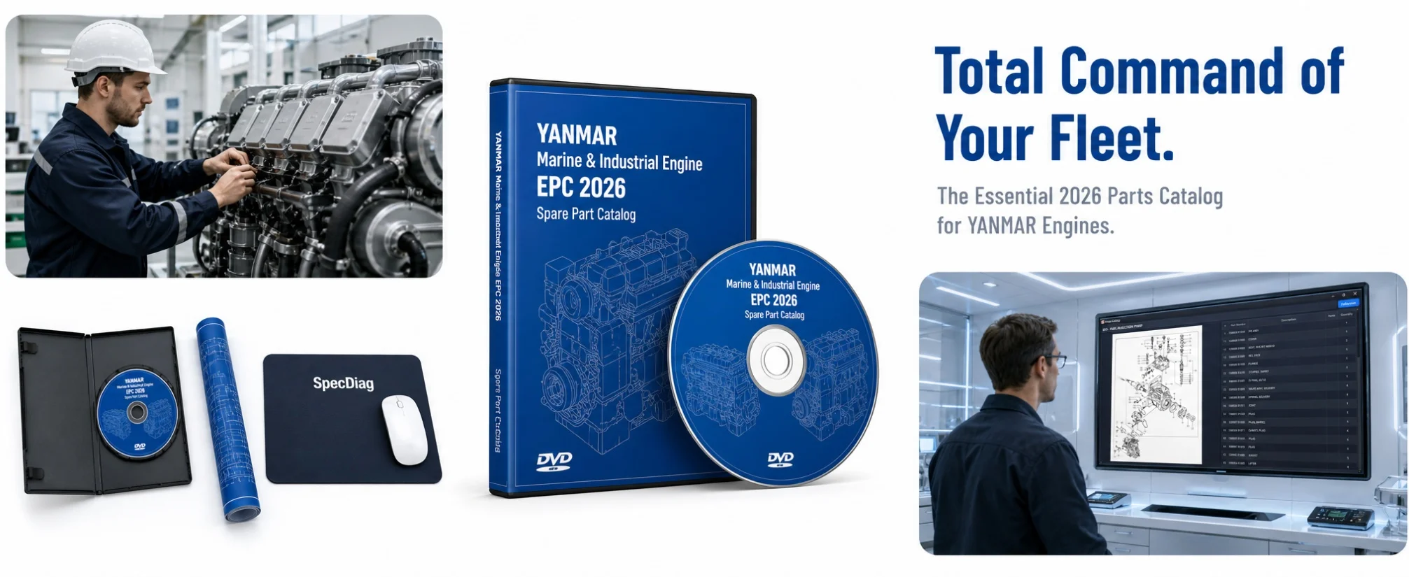 Фото Каталог запчастей SpecDiag YANMAR Marine & Industrial Engine EPC 2026 на DVD №1