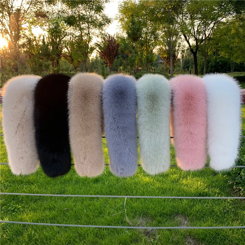 

Women Faux Fox Fur Collar Shawl Furry Fur Collar For Winter Coat Hood Fur Decor Fake Fur Scarf Parkas Coat Fur Collar Scarves