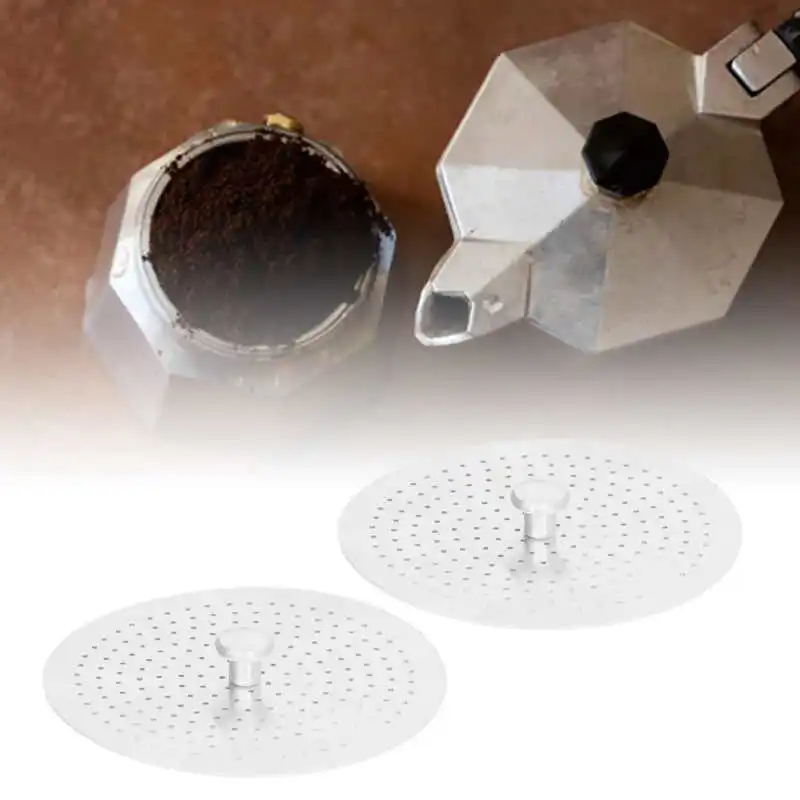 

2Pcs/set Coffee Press Filter Reusable Aluminum Coffee Pot French Press Filter Plate for Home Coffer Shop