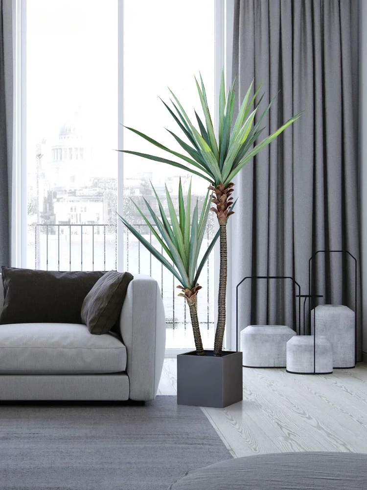 Скандинавское внутреннее искусственное зеленое растение Агава в горшке сизаль