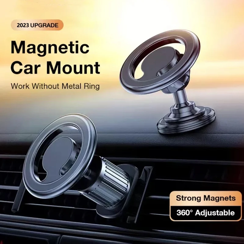 

Magnetic Car Phone Holder For MagSafe iPhone 14 13 12 Pro Max Car Mount Dashboard Air Vent 360° Adjustable Strong Magnet Stand