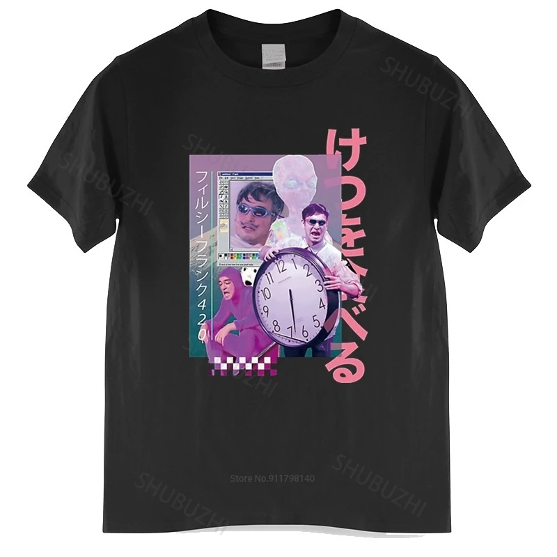 

New Arrived Mens t shirt Vaporwave Filthy Frank 420 Cotton TV T-shirt Aesthetic Japan 80s Fans Homme Black T-shirt euro size