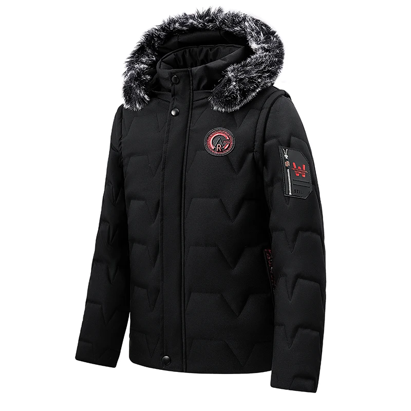 Brand Winter Warm Thick Hooded Fur Collar Jacket Men Fashion Casual Windproof Coat Men Windbreaker Outwear Classic Men Parkas