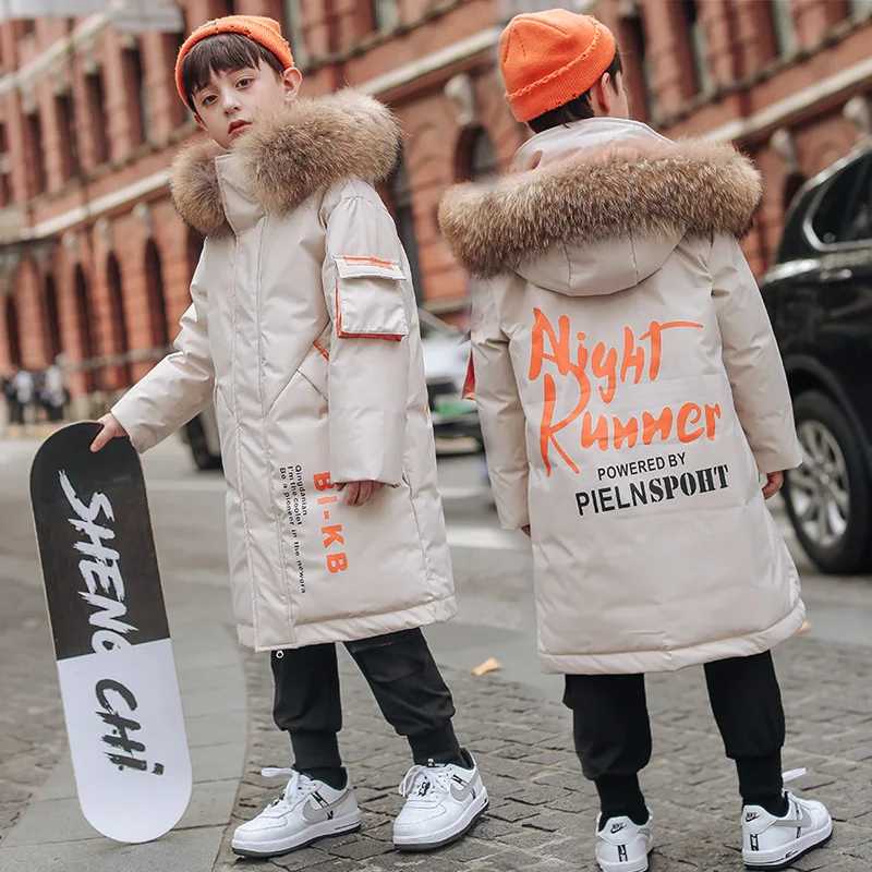 

2022 Winter My Children -30 Degree Boy Jacket Coat Waterproof Hooded Thick Warm Down Jacket For Boy 5-14 Year Teenage Boy Parka