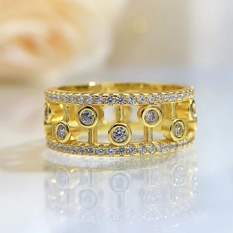 

2022 new 925 silver water drop ring female full diamond note ring micro-set cross-border