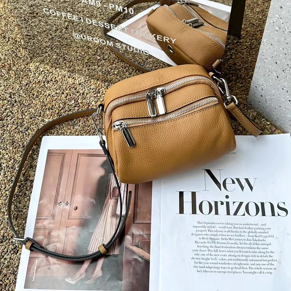 

Female Genuine Leather Small Bag Lady Casual Shoulder Crossbody Bag Real TOGO Cowhide Hobo Bag Women's Handbag Fashion Phone Bag