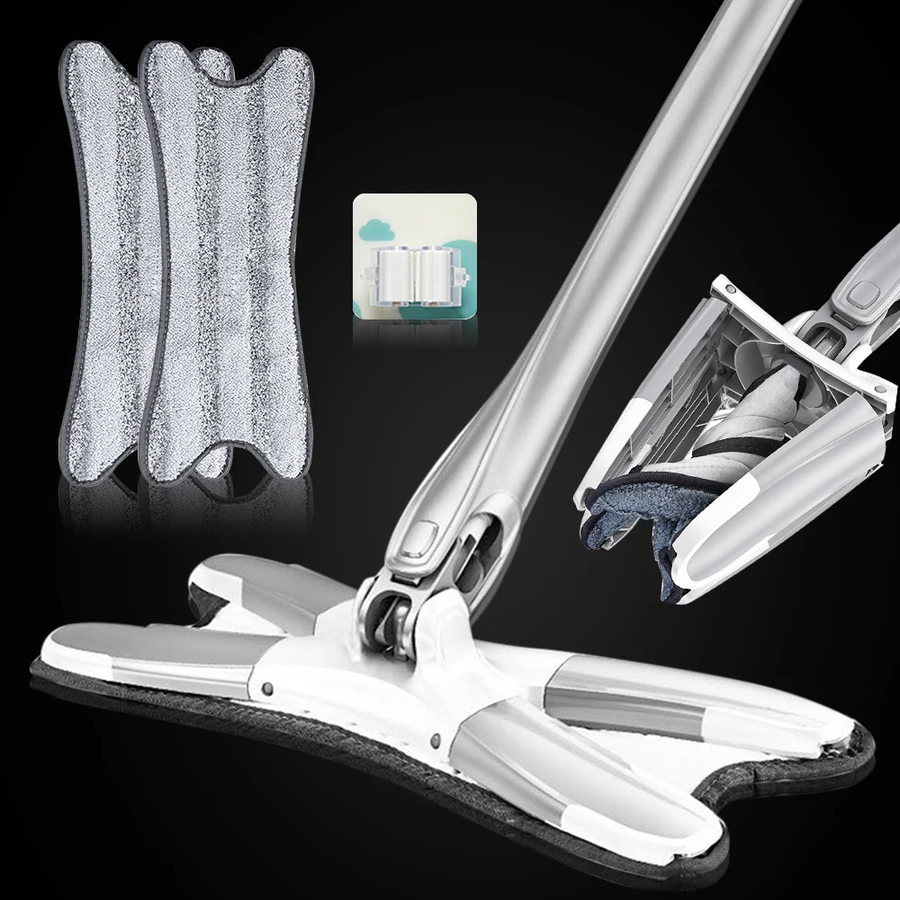 Швабра из микрофибры для мытья пола плоская сменная швабра с подушечками быстрая