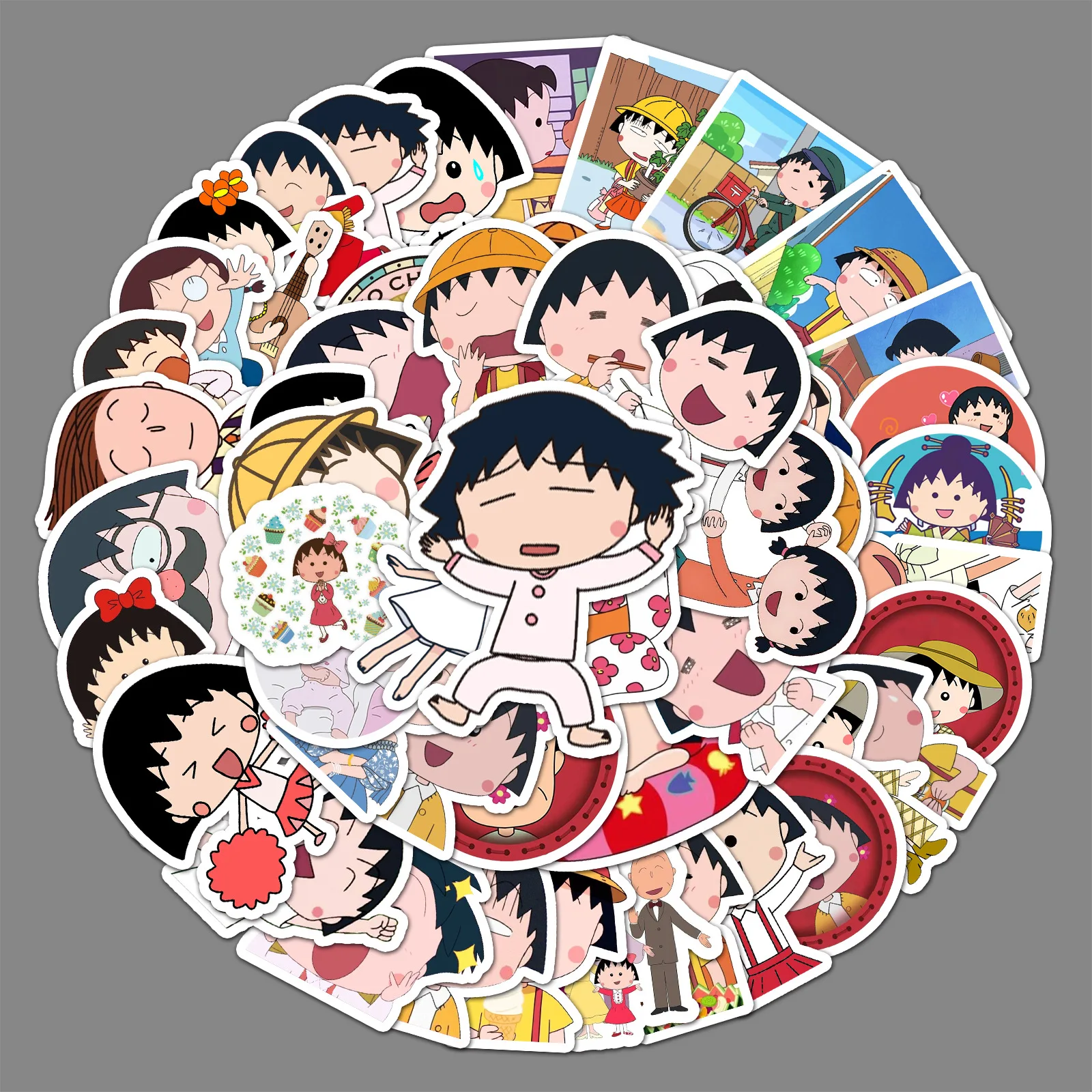 50Pcs/ Anime Cherry Maruko Sticker Laptop Guitar Motorcycle Luggage Skateboard Bike Car Phone Waterproof Cute Sticker Wholesale