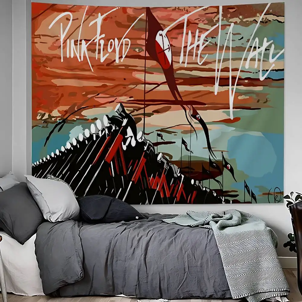 Фото Настенный гобелен с принтом рок-группы P-Pink-F-Floyds, большой, недорогой, в стиле хиппи, богемный, с мандалой, для домашнего декора в стиле INS №2