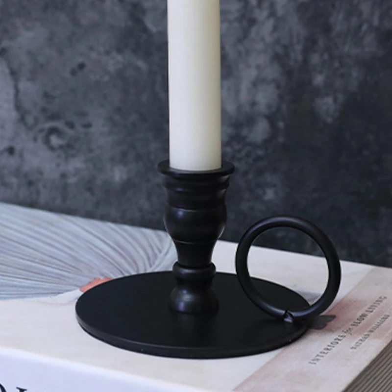 Stand Round Base Taper Candles Holder For Dining Party Sturdy Home Decoration