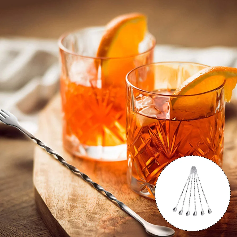 

6Pcs Exquisite Cocktail Spoons Lovely Cocktail Spoons Stirring Spoons for Bar Use