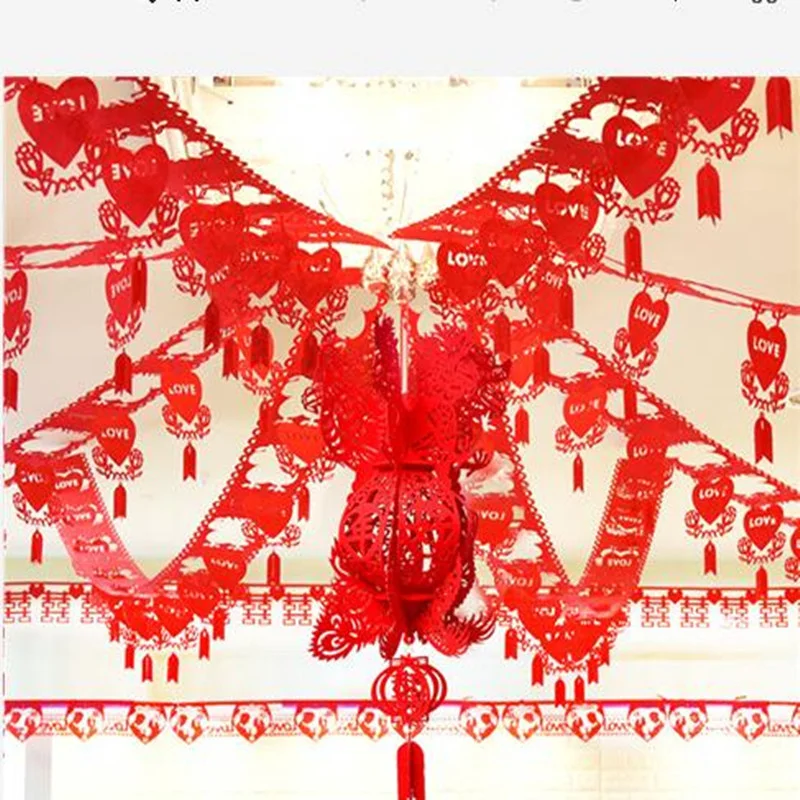 

Свадебный великолепный набор для украшения церемонии, свадебная комната, реквизит, креативные подвесные баннеры двойного счастья с фонари...