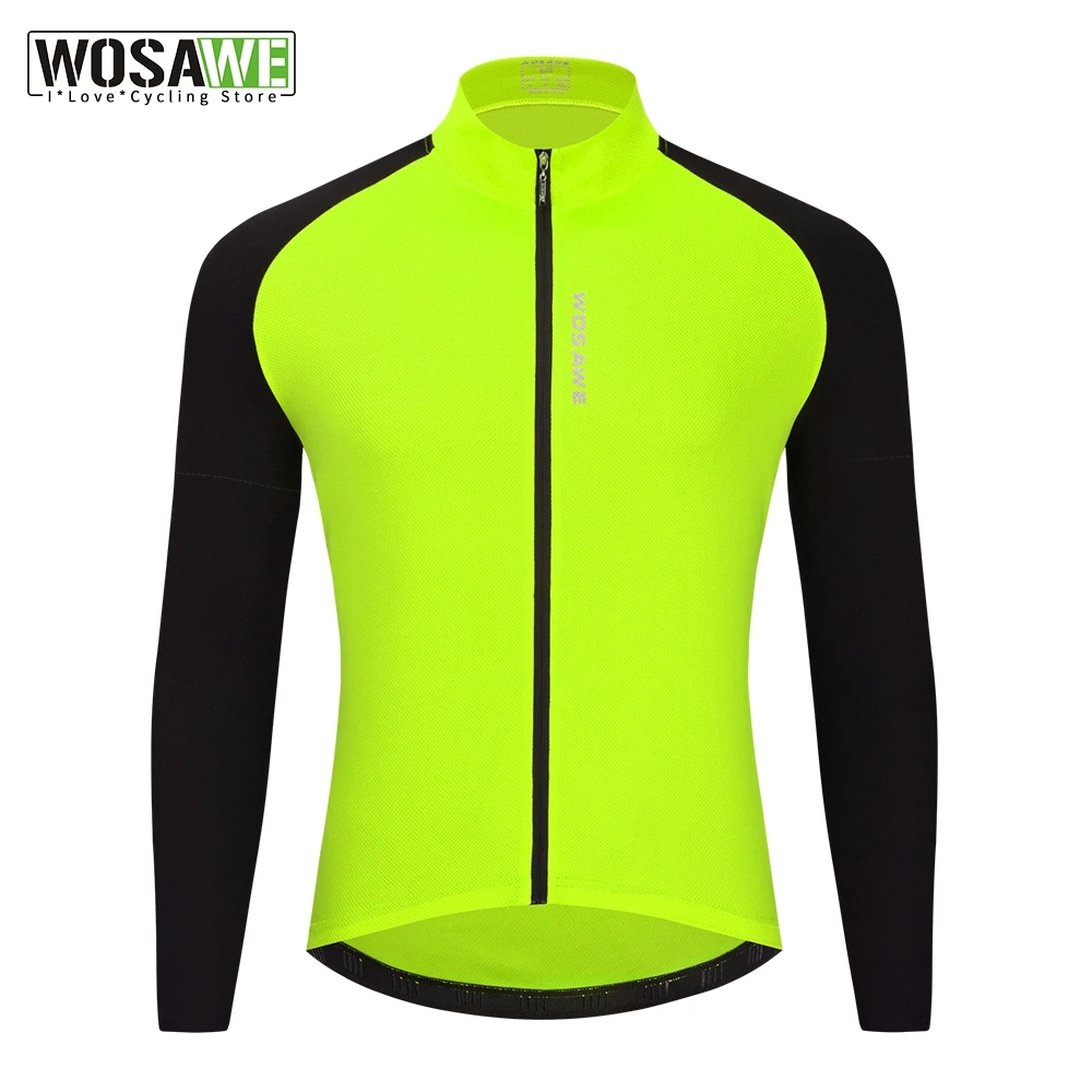 

WOSAWE Breathable Cycling Jersey Qick Dry MTB Bike Bicycle Shirts Men's Top clothing ciclismo Long Sleeves Jersey Running Shirts