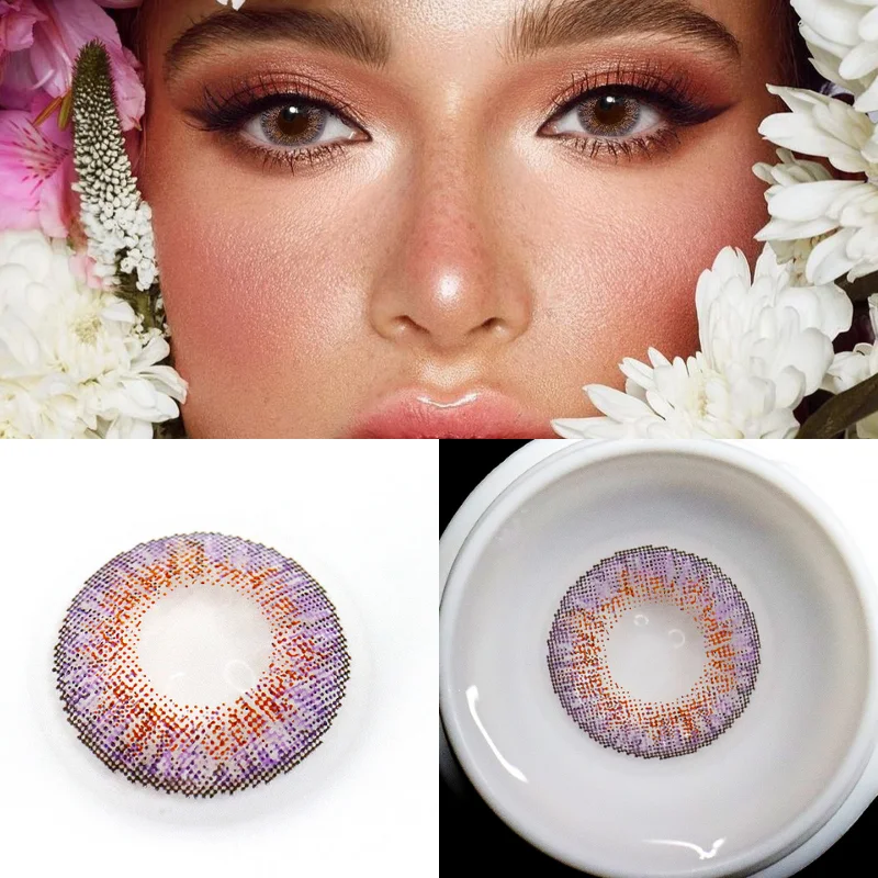 three tone big eye makeup contact lens soft color contact lenses 1 pair2pcs colored eye lenses free global shipping