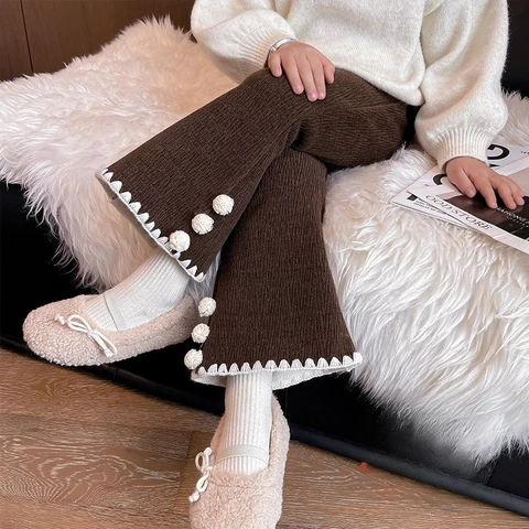 GEONYIEEK Девочки Теплые Штаны из Хлопка