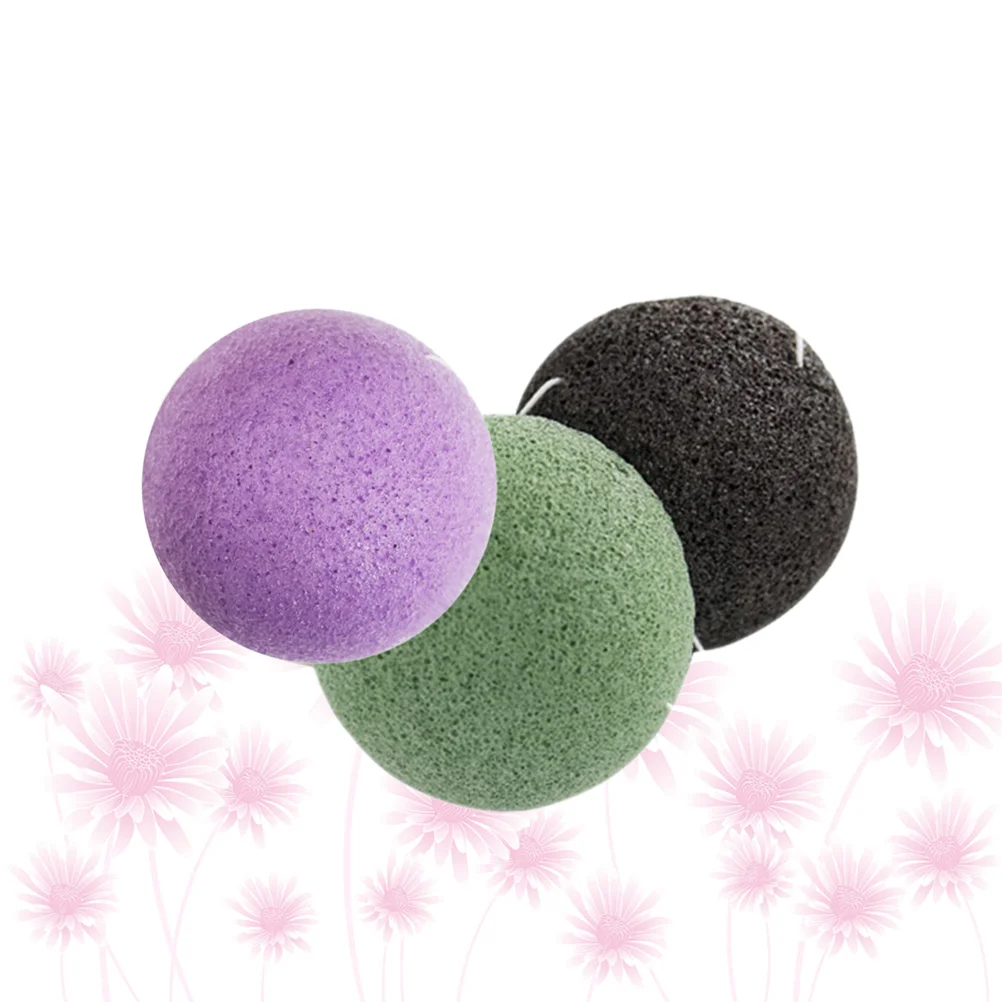 

Sponge Face Cleansing Facial Washing Wash Puff Exfoliating Sponges Charcoal Cleanser Skin Body Scrub Puffs Exfoliator Konjac