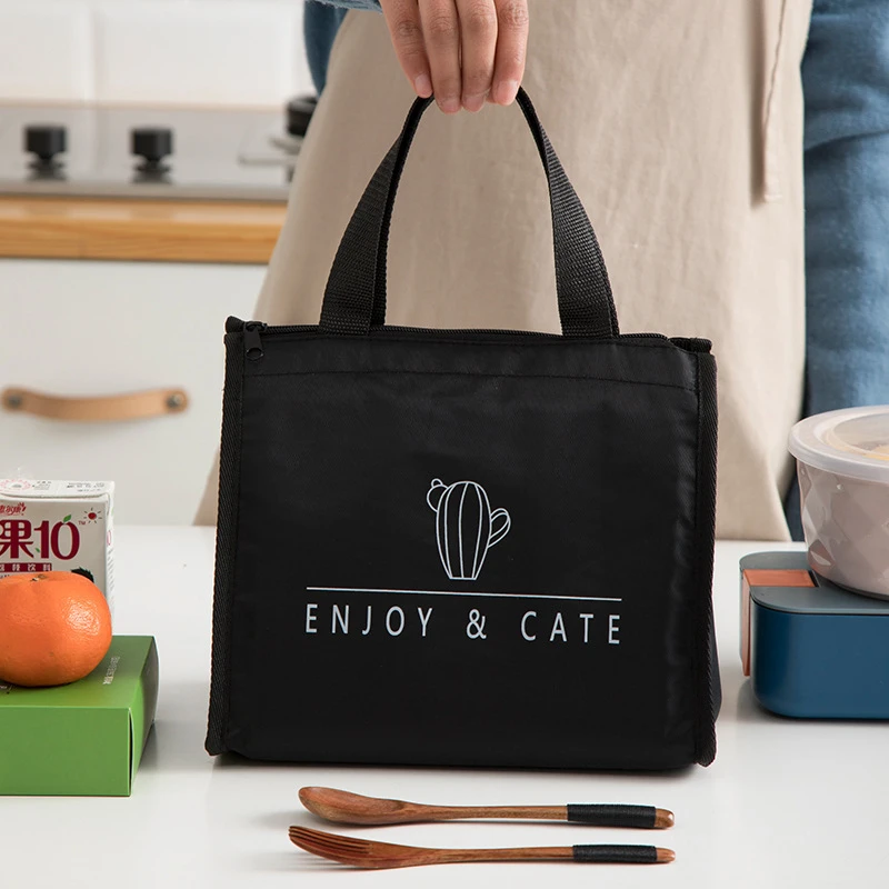 

New Arrival Fashion Insulated Lunch Bag Zipper High Capacity Lunch Container Simple Thermal Insulated Lunch Box Durable Pocket