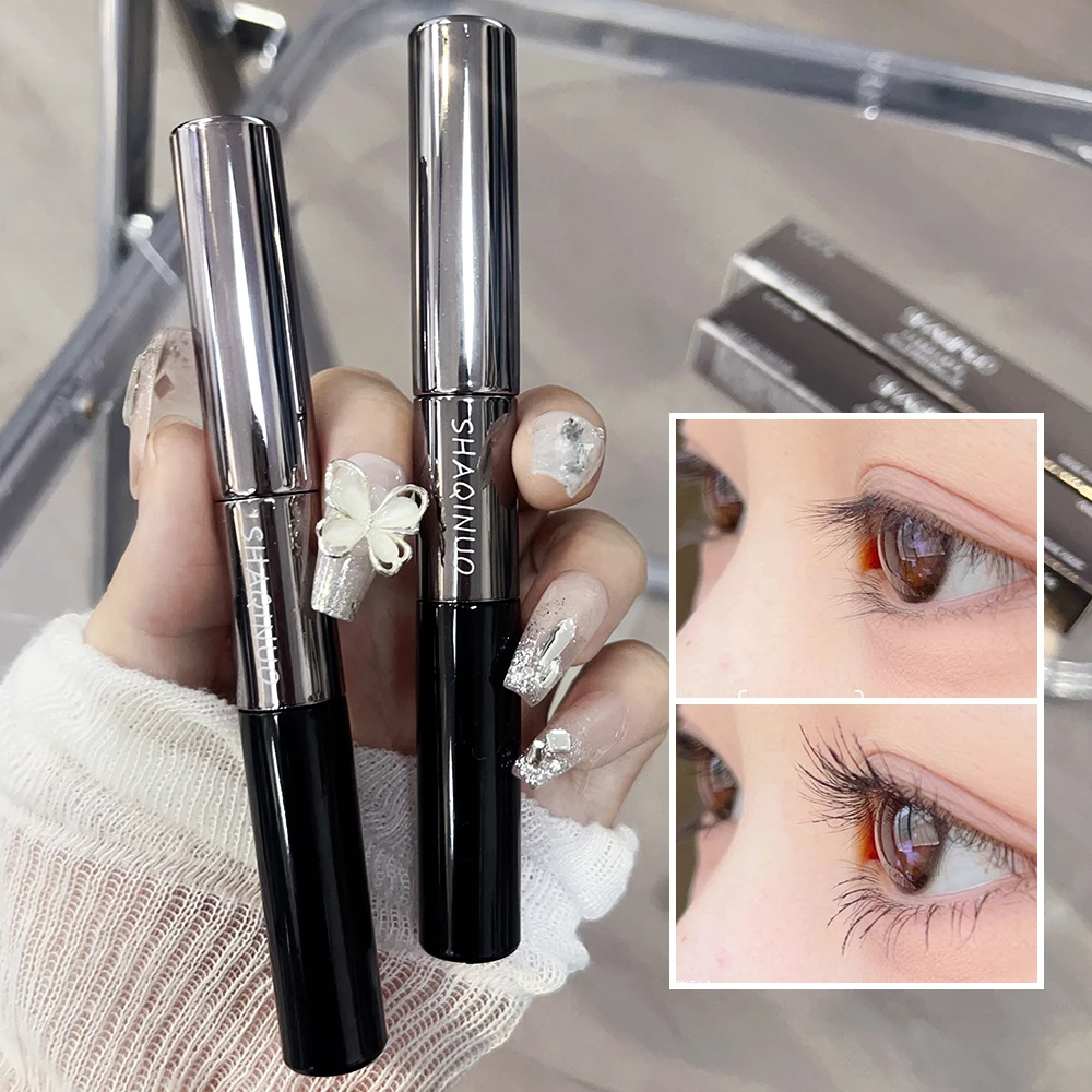 Тушь для ресниц с шелковым волокном водостойкая коричневая Черная