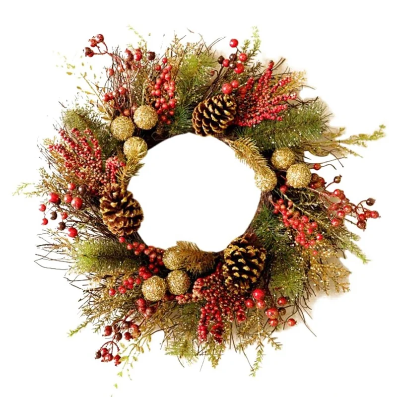 

Artificial Garland with Pine Rattan Wreath and Wreath Hotel Mall Bar Decoration Pendant Door for Hanging, Door Wreath