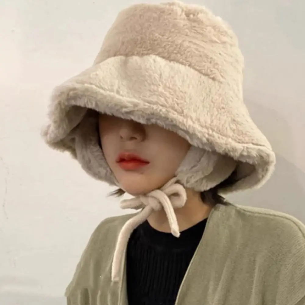 

Защита для ушей, плюшевые Панамы для женщин, зимние универсальные теплые однотонные плюшевые наушники в стиле ретро для путешествий, Панама, шапки