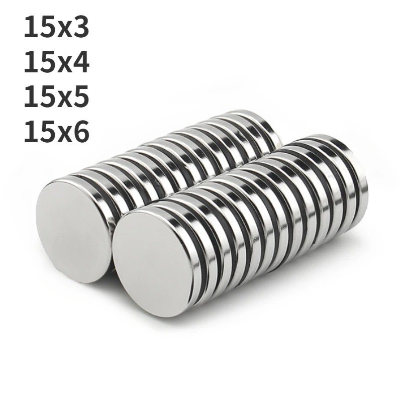 Маленький круглый неодимовый магнит 15x3 мм 15x4 мм 15x5 мм 15x6 мм, редкоземельный Мощный постоянный магнитный диск для холодильника NdFeB