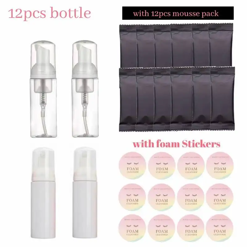 12шт 60 мл туши для ресниц набор бутылочек шампуня пенный насос очищающее средство