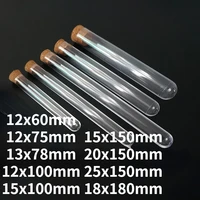 length 60mm to 180mm transparent laboratory clear plastic test tubes with corks caps school lab supplies wedding favor gift tube