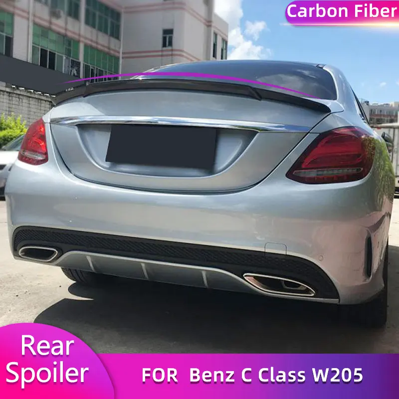 Задний спойлер багажника из углеродного волокна крылья для Mercedes Benz C Class W205 C250 C63 AMG