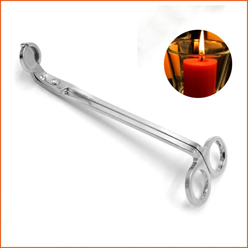 18CM Stainless Steel Candle Wick Trimmer Candlewick Matte Black Oil Lamp  Trim Scissor Cutter Snuffer Tool Hook Clipper