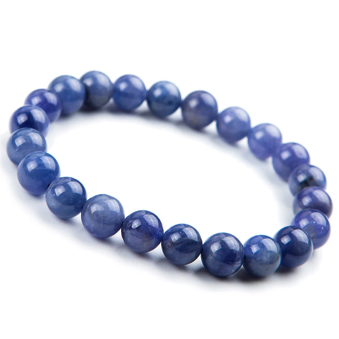 

Natural Blue Tanzanite Bracelet For Women Lady Men Wealthy Gift Crystal 7-10mm Beads Stone Rare Gemstone Strands Jewelry AAAAA