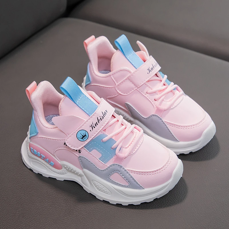 

Модные кроссовки для мальчиков и девочек, кожаные кроссовки для малышей, Детская школьная спортивная обувь премиум-класса для бега, 31-39